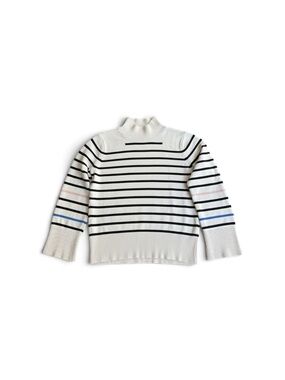 LOFT OUTLET BLACK AND CREAM MOCK TURTLENECK SWEATER FUN PIECE FOR YOUR CLOSET